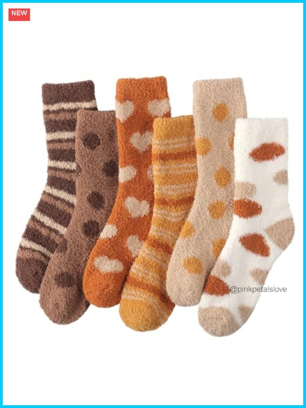 Fuzzy Slipper Socks Women 6 Pairs Cozy Warm Fluffy Sleep Socks